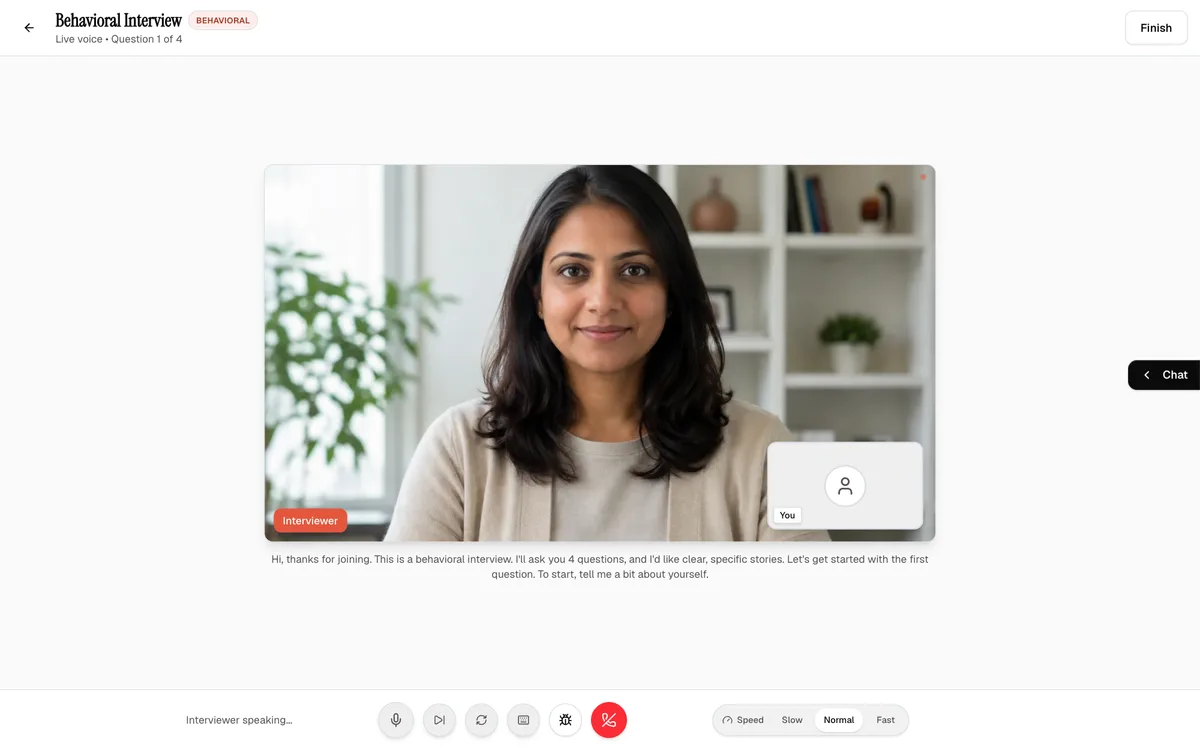 Live question screen